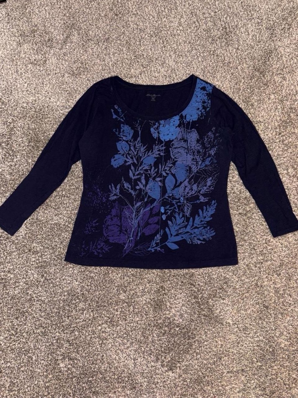 Y2K long sleeve shirt with grunge floral design